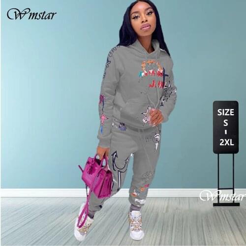 2 Piece Set Women Fall Winter Clothes Hooded Jacket Top Sport Pants Sweatsuit Jogger Outfit Matching Set Wholesale Dropshipping