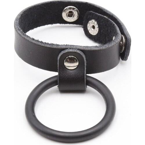 1PC Adjustable Cock Ring Scrotum Ring Silicone Leather Penis Rings Male Chastity Device Sex Toys for Men Male Erotic Toys