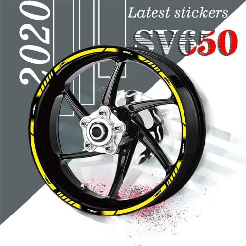 20 Pcs Motorcycle wheel tire custom sticker reflective stripe tape moto full coverage wheels decal For SUZUKI SV650 sv650 sv 650