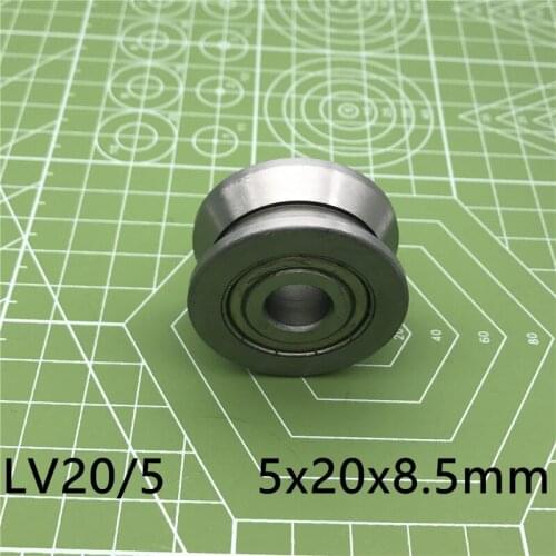 2019 Promotion Direct Selling V Groove Guide Roller Bearings Lv20/5 Zz Rv20/5-10 5x20x8.5mm (precision Double Row Balls) Abec-5
