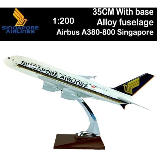 35CM 1:200 Airbus A380-800 Singapore Airplanes Base Alloy Aircraft Aviation Plane Airliner Display Toy Model Adult Souvenir Gift