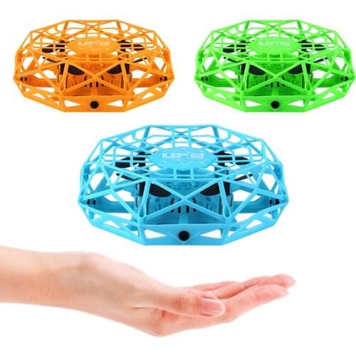 4-Axis Kid 4 Axis UFO 360 degree rotation flying LED Induction Hand Flying Aircraft Toy Induction Drone Children Electronic Toy