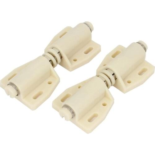 Closet Cabinet Kitchen Door Magnetic Push to Open Touch Catch Latch Beige 4pcs