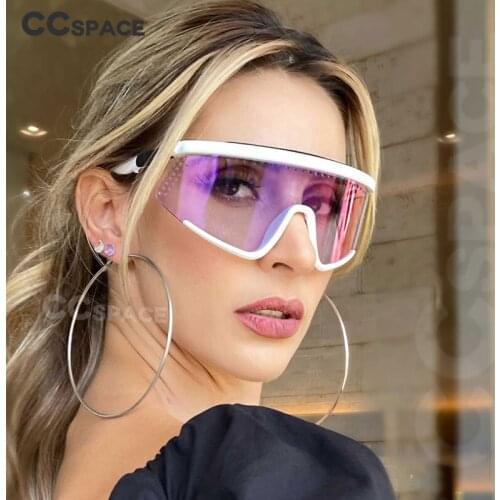 46674 Oversized One Lens Sport Sunglasses Ski Goggles Fashion Men Women Shades UV400 Vintage Glasses