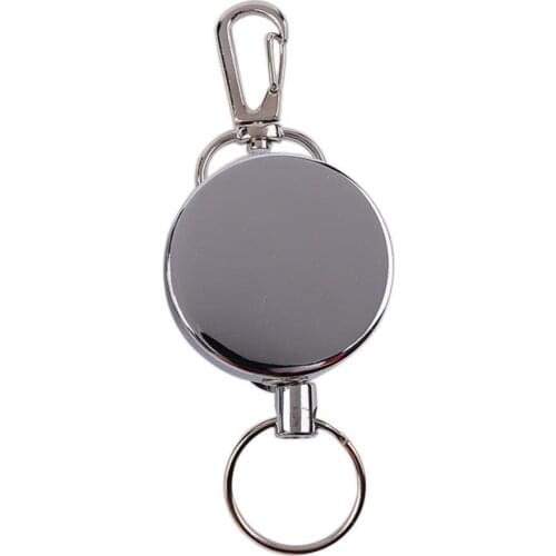 60% Hot Sale Retractable Steel Wire Keychain Return Clip Key Ring Holder Camping Travel Tool Climbing Accessories