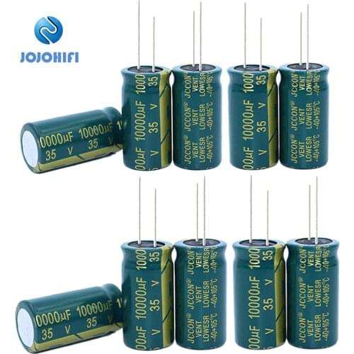 10pc-100pc JCCON 35V 10000UF 10000UF 35V 18x35mm Pitch 7.5mm 105℃ Aluminum High Frequency Low Resistance Electrolytic Capacitor