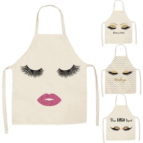 1 Pcs Eye Pattern Cotton Apron Adult Bibs Home Cooking Baking Coffee Shop Cleaning Aprons Kitchen Accessories WQ130