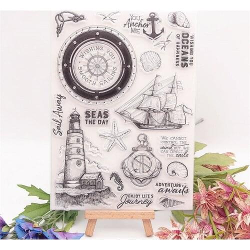Hot sale Lighthouse Sailing Transparent Clear Stamps / Silicone Seals Roller Stamp for DIY scrapbooking photo album/Card Making