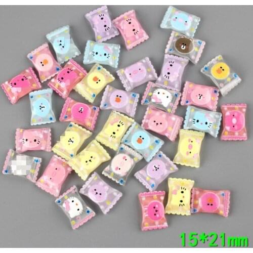 20pcs/lot Resin Candy Decoration Crafts Flatback Cabochon Embellishments For Scrapbooking Kawaii Cute Diy Accessories