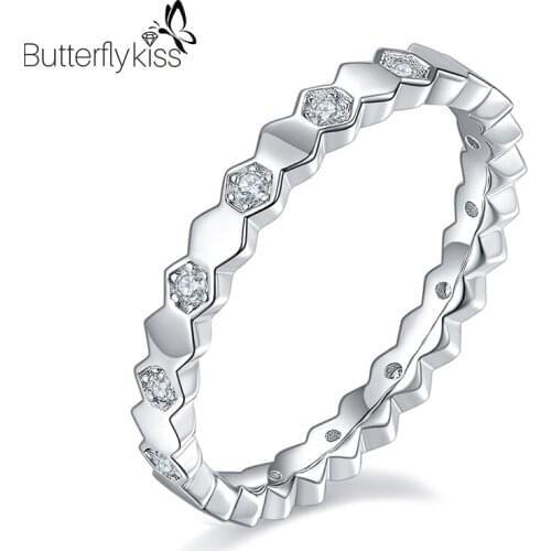 BK Moissanite Ring Genuine Gold 585 Beehive Rings Customized White/Yellow/Rose Gold Fine Jewelry Ladies Accessories Gifts