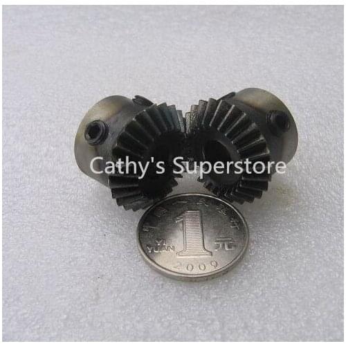 Bevel Gear a pair 25T 1 Mod Modulus ratio 1:1 Rough Bore 45steel right angle rectangle for transmission parts Industry robot DIY