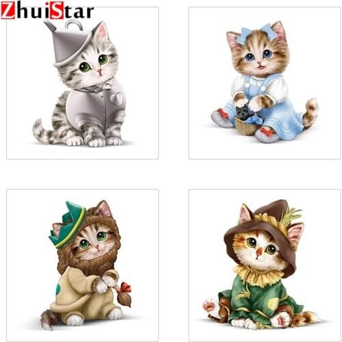 Square Diamond Diamond Embroidery Cartoon Cute Cat Rhinestone Picture Diamond Painting Cross Stitch Mosaic Rhinestone Hom ZWQ ZT
