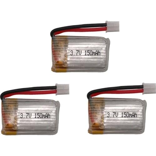 3pcs 3.7V 150mAh Lipo Battery For E010 E010C E011 E013 H36 CX-95 T36 Li-po Battery RC Quadcopter Spares Parts Toys Accessories