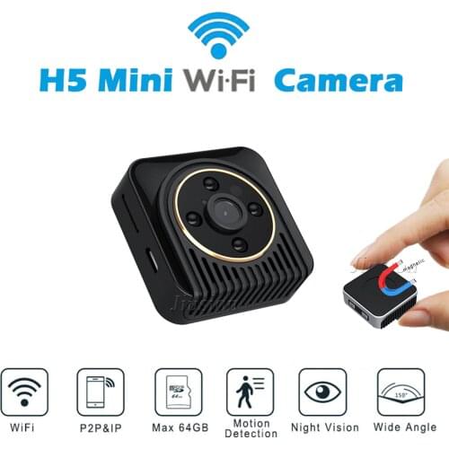 H5 Mini Wifi Camera Magnetic Body Cam Night Vision Wide Angle Motion Sensor HD Video Recorder P2P Micro Cam Support Hidden TF Ca