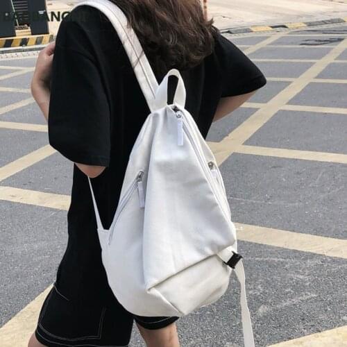 Fashion Student Backpack Personality Simple Couple Schoolbag Unisex Trend Youth Bagpack Oxford Cloth Black White
