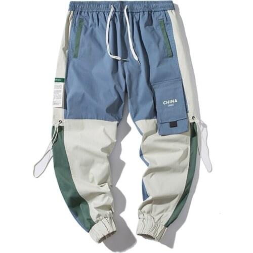 Man Streetwear Pants Fashion Patchwork Joggers Casual 2021 Hip Hop Sweatpants fitness Trousers Bottoms