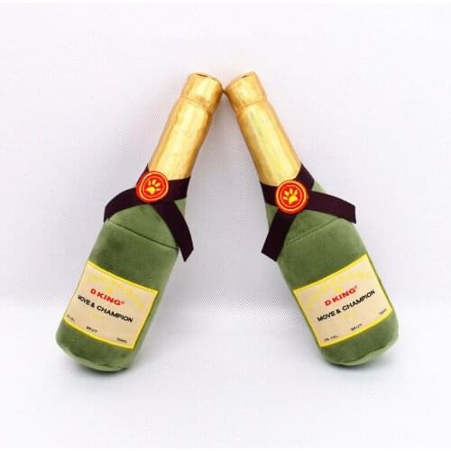 New Dog Plush Toys Pet Squeaky Champagne bottle Shape Toy Dog Bite-Resistant Clean Chew Toy Pet Supplies pet toy