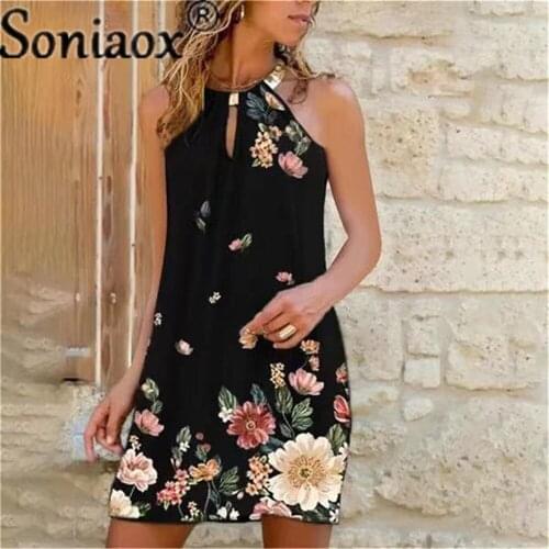 Elegant Strapless Dresses Women Harajuku Printed Dress Summer Casual Sundress Metal Hanging Neck Mini Dress Платья Для Женщин