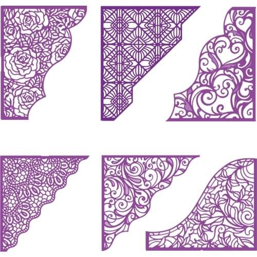 Hollowed Corner Edge Frame with Flower Metal Cutting Dies for Scrapbooking DIY Photo Album Card Making Decoration New 2019