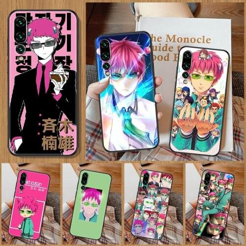 Saiki K Saiki Kusuo Phone Case For Huawei P Mate P10 P20 P30 P40 10 20 Smart Z Pro Lite black pretty waterproof luxury prime
