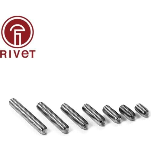 304 A2-70 DIN916 ISO4029 M2 M2.5 M3 M4 M5 M6 M8 304 Stainless Steel Hexagonal Hexagonal Steel Allen Grub Point Screw Bolts