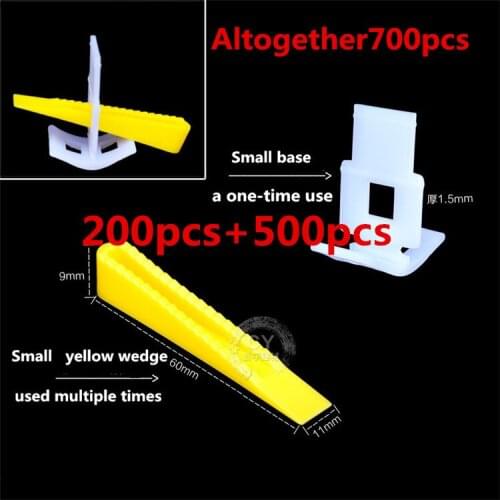 700 pcs Tile Leveling System - 500 Clips + 200 Wedges - Tile Leveler Spacers Lippage For Tiling Tools tile leveling