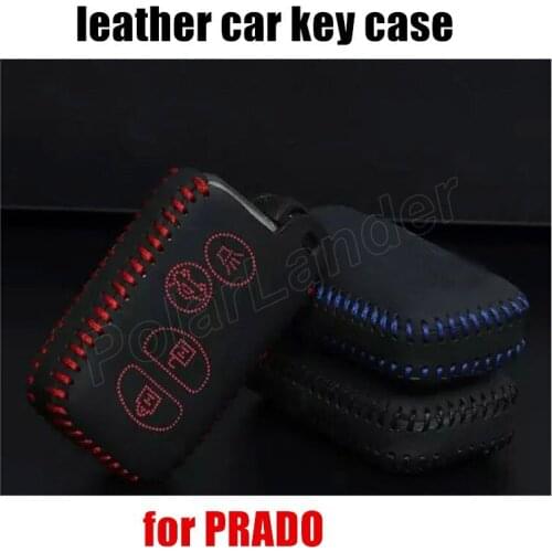 Only Red popular car styling Car key case car key cover hand sewing real leather fit for TOYOTA OLD CAMRY CROWN REIZ PRADO