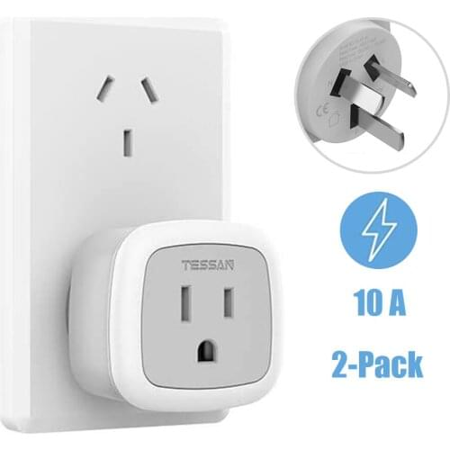 TESSAN 2 Pack AU to US Plug Wall Socket Extender Electrical Power Strip 110-240V Mini Charger Portable Wall Adaprter for Travel