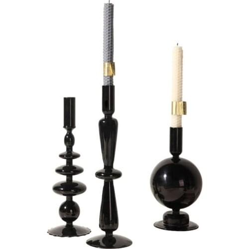 Vintage Glass Candlestick Home Accessories Living Room Decor Dining Table Romantic Candlelight Ornaments Simple Home Decor Items