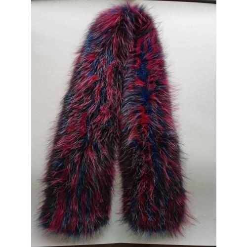 Fur Scarf Women Real Fox Fur Neckerchief Winter Warm Scarves Fluffy Soft L'170cm