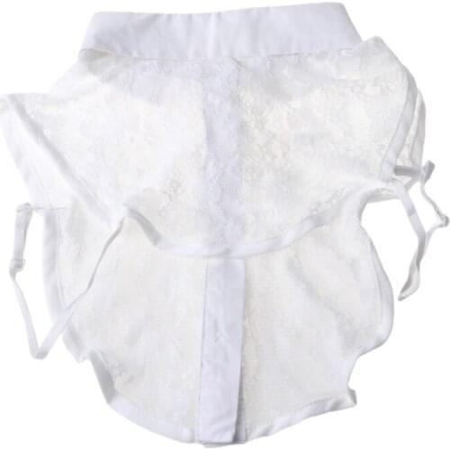 Women Pure Color Lace Detachable Lapel Choker Necklace Shirt Fake False Collar