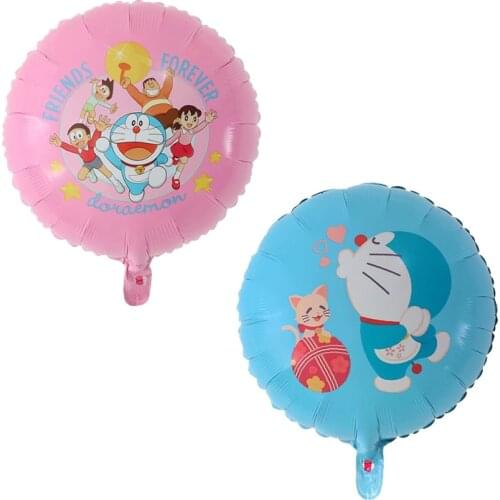10Pcs Cartoon Doraemon Foil Balloons 18 Inch Jingle Cat Globos Helium Ballon Happy Birthday Party Decor Supplies Kids Toy Ballon