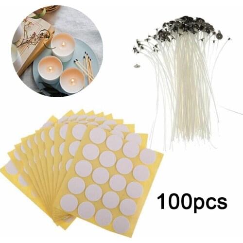 100 Pcs 15cm Candle Wicks Smokeless Wax Pure Cotton Core for DIY Candle Making Pre-waxed Wicks Party Supplies