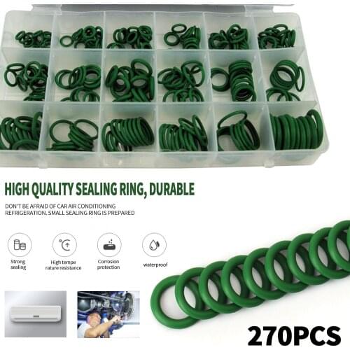 270pcs Mixed Rubber Air Conditioning O Rings Air Conditioning Refrigerant Ring Kit Auto Repair Tools