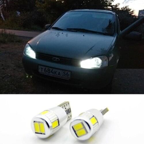 2X Car 5630 SMD T10 W5W LED Clearance Light For Lada Granta Vaz Kalina 2 Priora Niva Samara 2110 Largus 2109 2107 2106 4x4