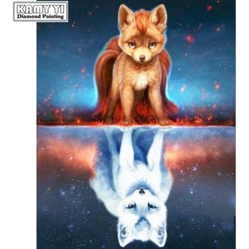 5D DIY Diamond Painting Animal Diamond Embroidery Fox Full Square Rhinestones Embroidery Home Decor Diamonds Mosaic