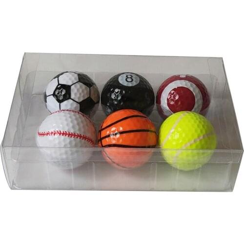 6Pcs/box Colorful Golf Sports Balls Indoor Outdoor Golf Game Practice Training Balls Golfer Gift