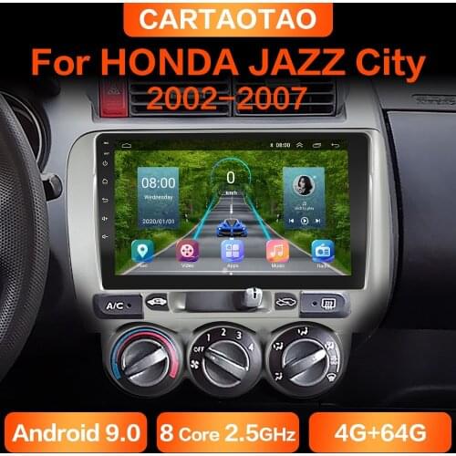 4G+64G DSP Android 9.0 Car Radio GPS RDS multimedia player For HONDA JAZZ City 2002 2003-2007 2din Android car player NO DVD
