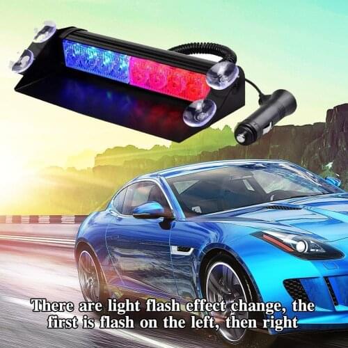 Car suction cup flashing to clear the way red and blue 8LED cup lights lights flashing suction M8J9