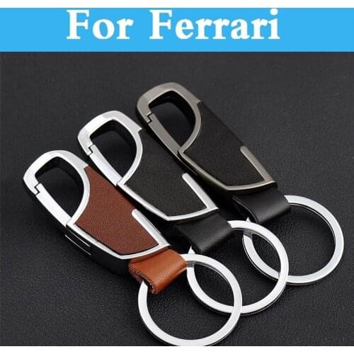 Car leather Accessoriy Leather Key Chain/Ring Cover Case For Ferrari 488 GTB 575M 612 California F12berlinetta F430 FF LaFerrari