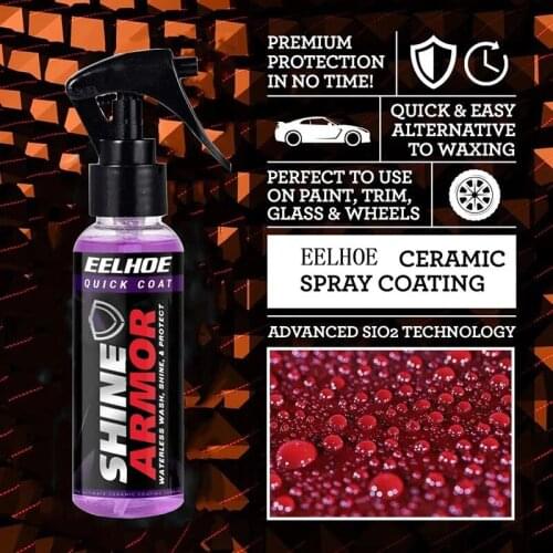Quick Ceramic Spray Coating for Car Polish Wax. Waterless Car Wash Polish Mirror Shine Hydrophobic Polymer Paint Sealant