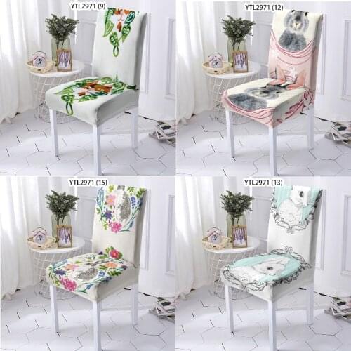 Cartoon animal bunny chair covers living room dining room decor gaming chair seat covers desk chair black chair cover Armchair