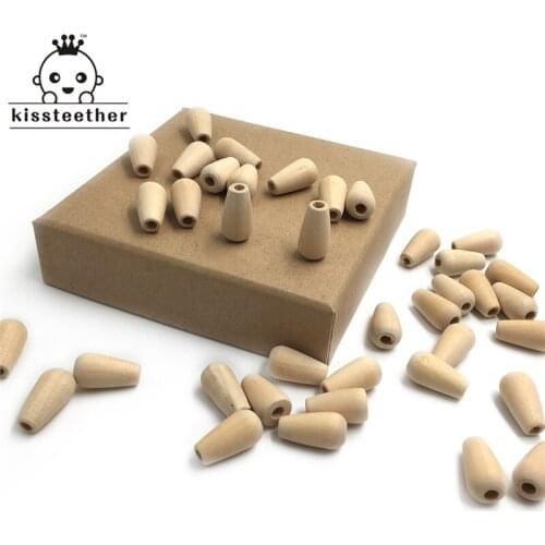 20mm * 10mm (0.79 '' * 0.39 '') Wooden Teether Ecofriendly Water Droplets Bead Stripe Shaped DIY Accessories Beading Nursing Toy