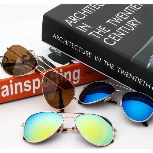 Kids Sunglasses Children Boys Girls Cute Mirror Baby Frame UV400 Mirror Pilot Fashion Eyewear Sun Glasses Small Size