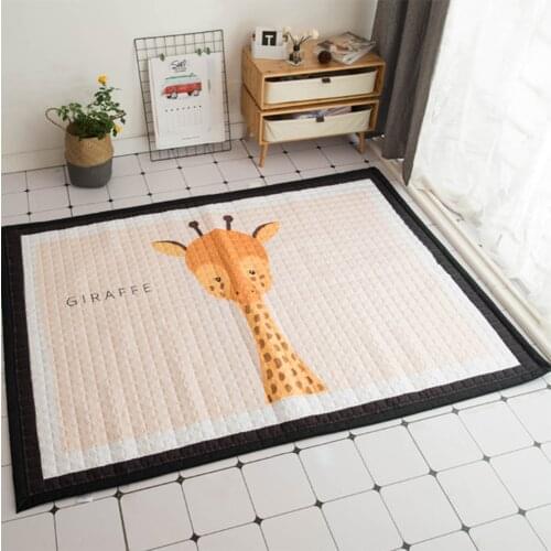 Animals Baby Crawling Mat ChildrenS Bedroom Living Room Elephant Fox Bear Giraffe 195×145Cm Polyester Crawling Mat