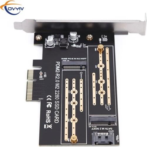 M+B Key SSD to PCI-E 3.0 X4 SATA Expansion Card M2 SSD Card NVME PCI-E X4 M2 Adapter NGFF SATA M.2 NGFF 2230 2242 2260 2280
