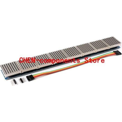 MAX7219 Display Module 8*8 Dot Matrix LED 8 in one Red Common Cathode Digital Tube Control Module With Cable For Arduino