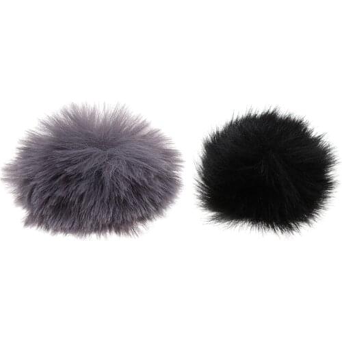 Fur Microphone Windscreen Lapel Lavalier Mic Cover 1cm Mount Hole for Outdoor Activity Interview Live