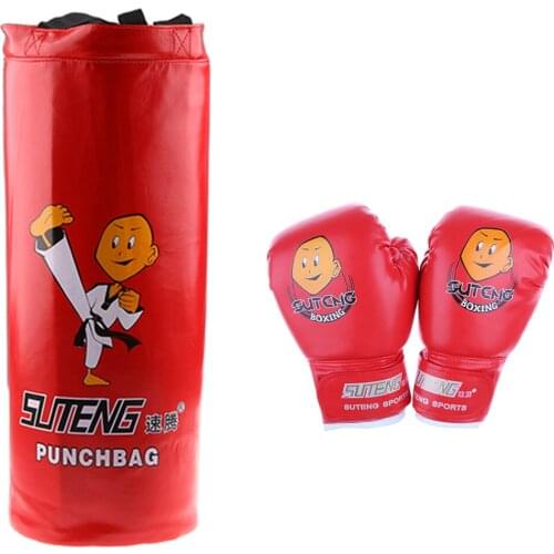 Children Youth Kids Boxing Kit Training Bag Set Punching Bag Kickbag Gloves Heavy Bag Bundle