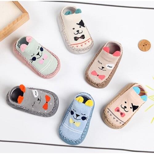 New born Baby Socks With Rubber Soles Infant Baby Girls Boys Shoes Spring Autumn Baby Floor Socks Anti Slip Soft Sole Sock